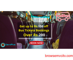 Redbus Coupons, Deals & Offers: Get up to Rs.150 off Bus Tickets Bookings over Rs.200
