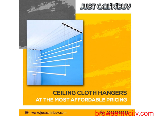 Call 08309419571 for Cloth Dry Hanger Near Whistling Woods Apartments, Kokapet Ceiling Cloth Hanger - 1/6
