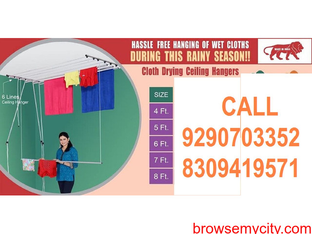 Call 08309419571 for Cloth Dry Hanger Near Whistling Woods Apartments, Kokapet Ceiling Cloth Hanger - 6/6