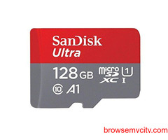 SanDisk 128GB Class 10 microSDXC Memory Card with Adapter