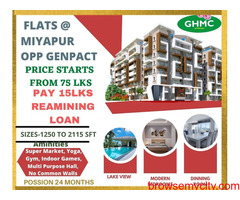 Gated Community 2BHK & 3BHK Flats for Sale in MIYAPUR , Opposite Genpact & D.Mart