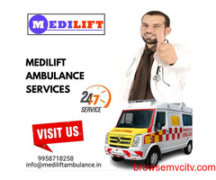 Medilift Road Ambulance Service in Kurji, Patna with Hi-Class Aid & Fast Service