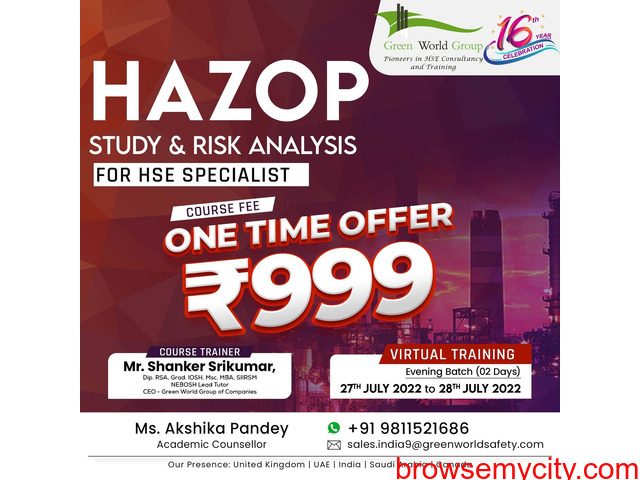 Really! HAZOP Course Just at Rs 999/-...! - 1/1