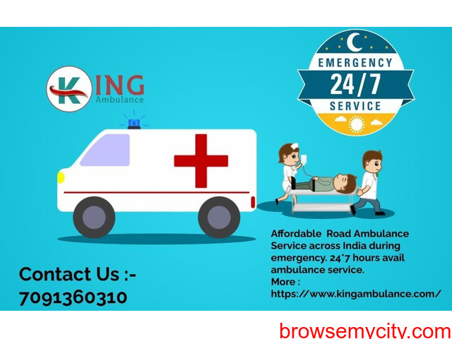 King Road Ambulance Service in Gola Road, Patna with all Medical Equipment. - 1/1