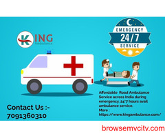 King Road Ambulance Service in Gola Road, Patna with all Medical Equipment.