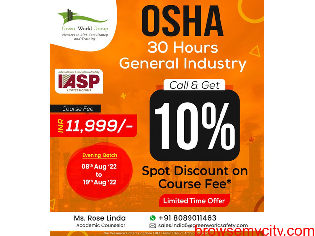 Limited time offer OSHA 30 hours course in Kochi - 1/1
