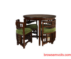 TEAK WOOD DINING TABLE AND CHAIRS