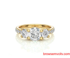 Best Offers on Three-Stone Moissanite Engagement Ring - online