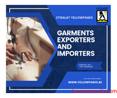 Top listed Garments exporters & importers in UAE.