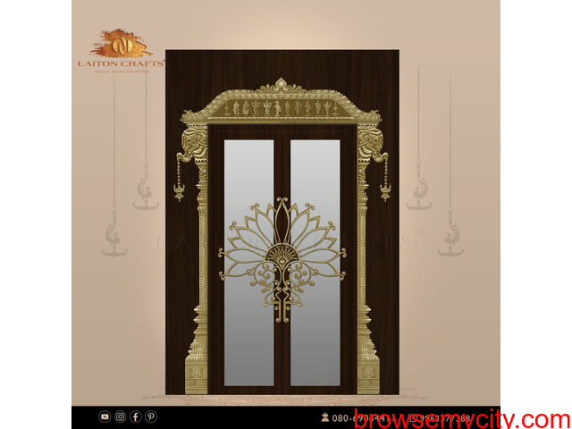 Handcrafted Brass Designs for Pooja Room Doors - 4/4