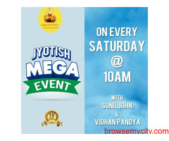 Observe jyotish mega events with Sunil John and Vidhan Pandya