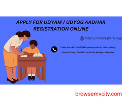 APPLY FOR UDYAM / UDYOG AADHAR REGISTRATION ONLINE