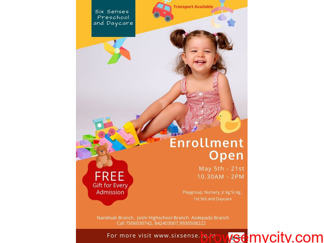 Admission open for playgroup, Nursery Jr.kg, Sr.kg, 1st STD, Daycare - 2/5