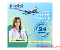 Angel Air Ambulance Service In Dibrugarh for Critical Medical Transfer without Any Trouble