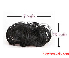 THE KALKI STORE Synthetic Messy Hair Bun Scrunchie