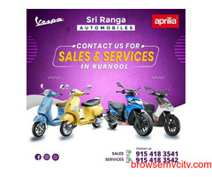 Kurnool Vespa Aprilia Service Center || Sri Ranga Automobiles, Vespa Aprilia Dealership