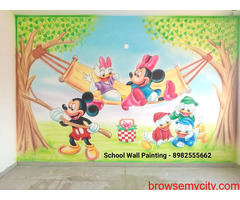 School Wall Cartoon Painting Services,play school wall painting artist