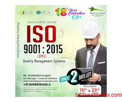 ISO 9001:2015 IRCA Lead Auditor Course in Chennai