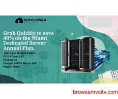Grab Quickly to save 40% on the Miami Dedicated Server Annual Plan