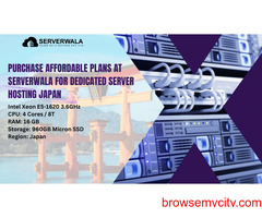 Purchase Affordable Plans at Serverwala for Dedicated Server Hosting Japan