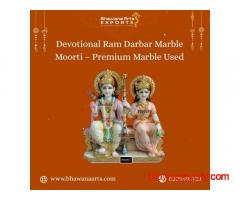 Devotional Ram Darbar Marble Moorti – Premium Marble Used