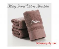 Female Personalized Bath towels with only name