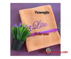 Female Personalized Bath towels with only name