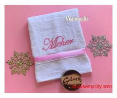 Female Personalized Bath towels with only name