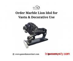Order Marble Lion Idol for Vastu & Decorative Use