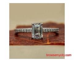 1 Ct Emerald Cut Lab-Created Diamond Ring With Accents – Elegant & Affordable