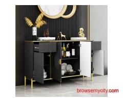 Modern Black Buffet by Heera Moti | PU Finish & Pop-Up Design