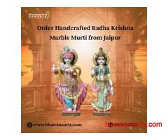 Order Handcrafted Radha Krishna Marble Murti from Jaipur