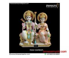 Traditional Ram Darbar Marble Moorti for Home & Temple