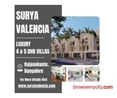 Luxury Villas in North Bangalore - Surya Valencia 4 & 5 BHK Homes near Airport & Yelahanka