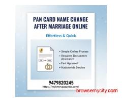 Pan Card Name Change After Marriage Online
