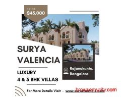 Surya Valencia - Exclusive Lifestyle Villas with 4 & 5 BHK Luxury Homes in North Bangalore