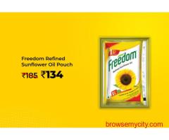 Freedom Refined Sunflower Oil Pouch (1 L) @ Rs 134 Worth Rs 185