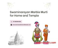 Hand Carved Swaminarayan Marble Statue for Home and Temple