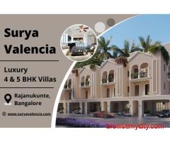 Luxury 4 & 5 BHK Villas for Sale in North Bangalore | Surya Valencia Rajanukunte