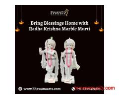 Bring Blessings Home with Radha Krishna Marble Murti