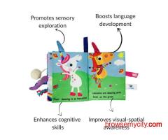 Animal Fun Cloth Book for Babies – Educational & Safe Fabric Book for Kids | D'bebé