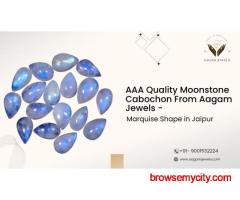 AAA Quality Moonstone Cabochon from Aagam Jewels - Marquise Shape in Jaipur
