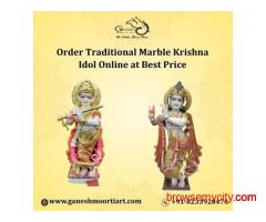 Order Traditional Marble Krishna Idol Online at Best Price