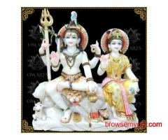 Shiv Parvati Marble Murti – Temple Perfect