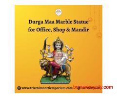 Durga Maa Marble Statue for Office, Shop & Mandir