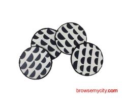 White Coasters – Stylish Screen-Printed Cloud Design