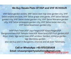 VGP Park Town Resale plot we buy and other plot in bangalore and tamil nadu