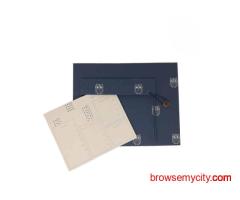 Handmade Tabletop Organiser in Navy Blue & Beige Owls