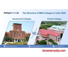 BBA Colleges Fee Structure in India 2026 – Govt vs Private”: