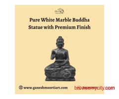 Pure White Marble Buddha Statue with Premium Finish